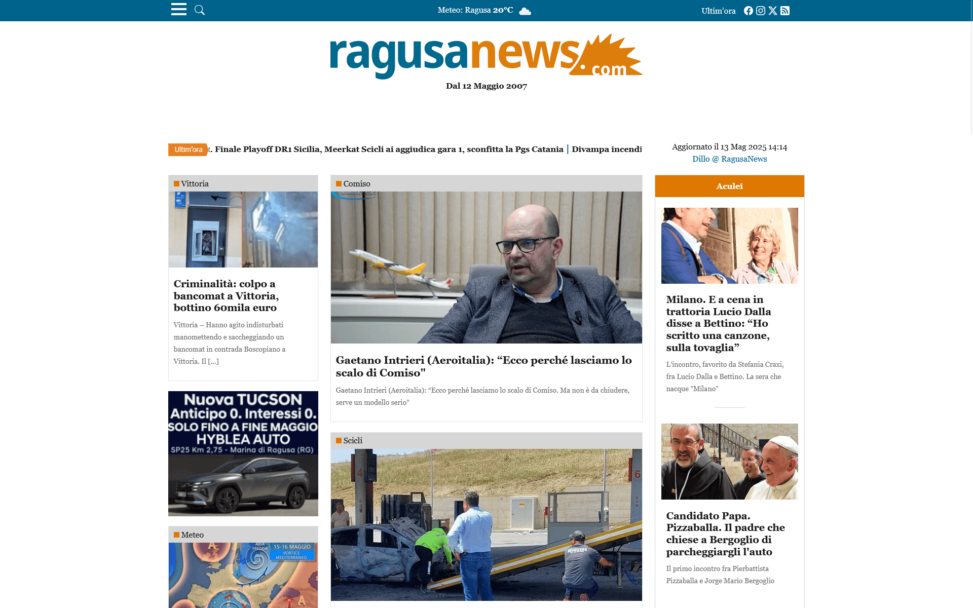 Il sito di RagusaNews dopo il nostro restyling